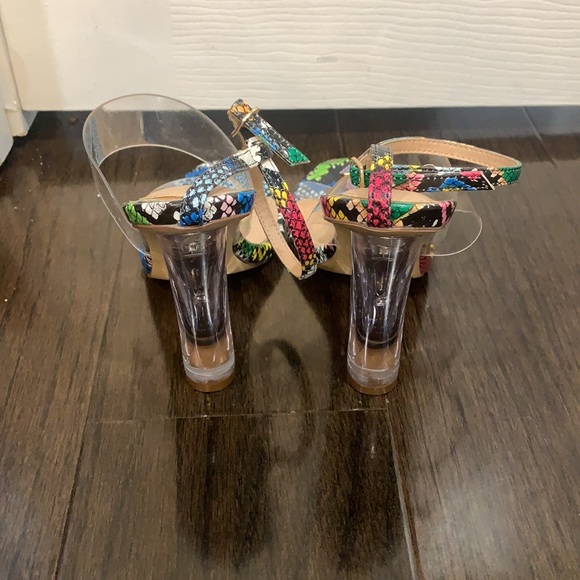 Multi color snakeskin wedge sandals - Picture 3 of 3